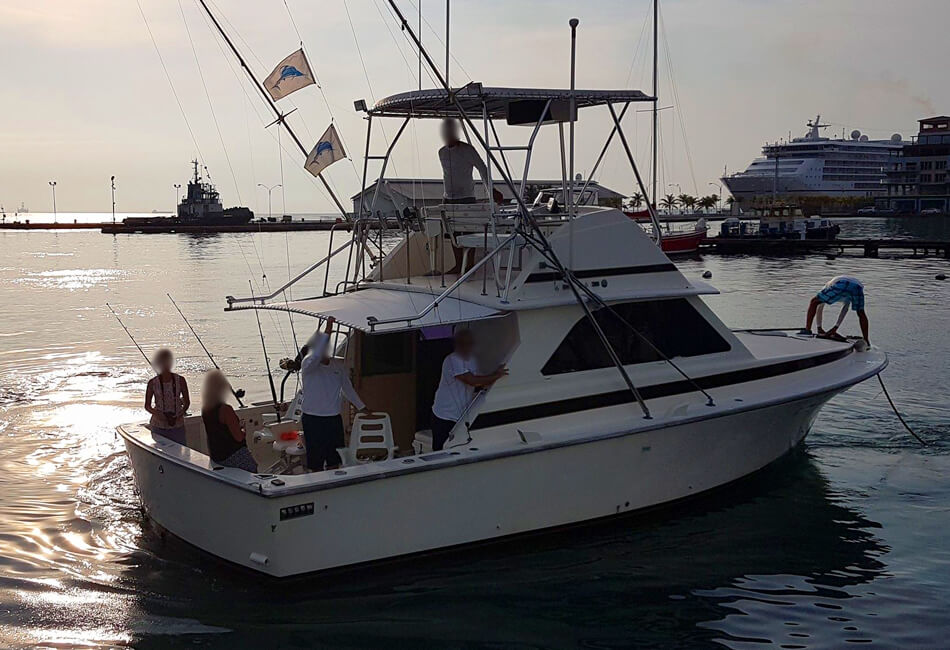 Моторная лодка для спортивной рыбалки Bertram Flybridge 35 футов 