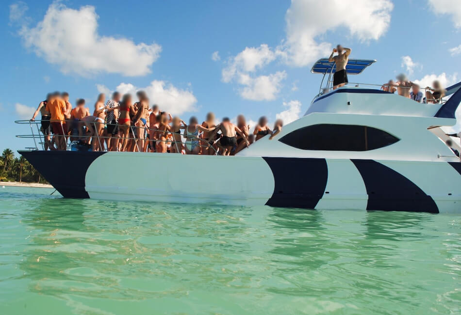 56 Ft Power Catamaran Party Boat With A Waterslide