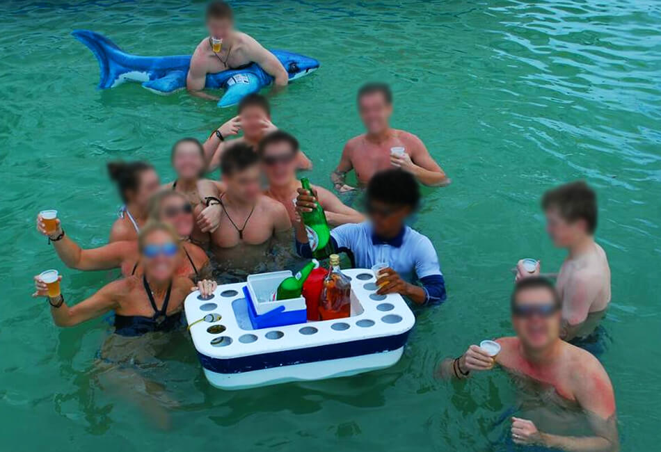 56 -футов силов катамаран Парти лодка с водна пързалка