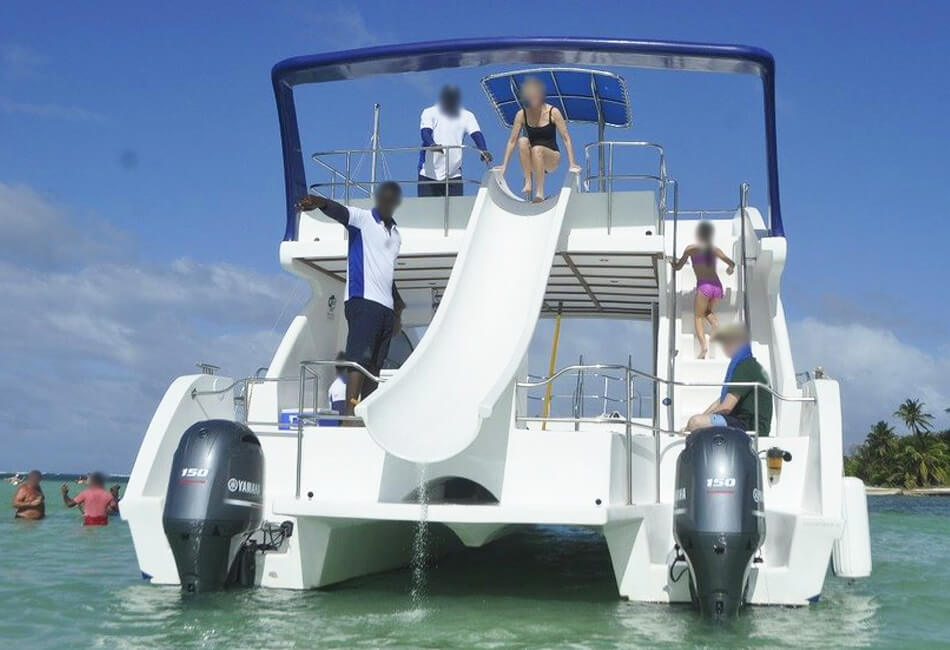 56 Ft Power Catamaran Party Boat With A Waterslide